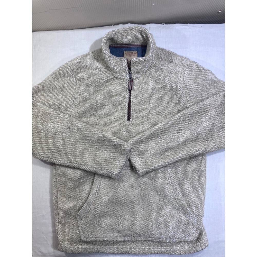 Telluride Clothing Co Mens Medium Tan Sherpa Fleece 1/4 Zip Pullover Jacket